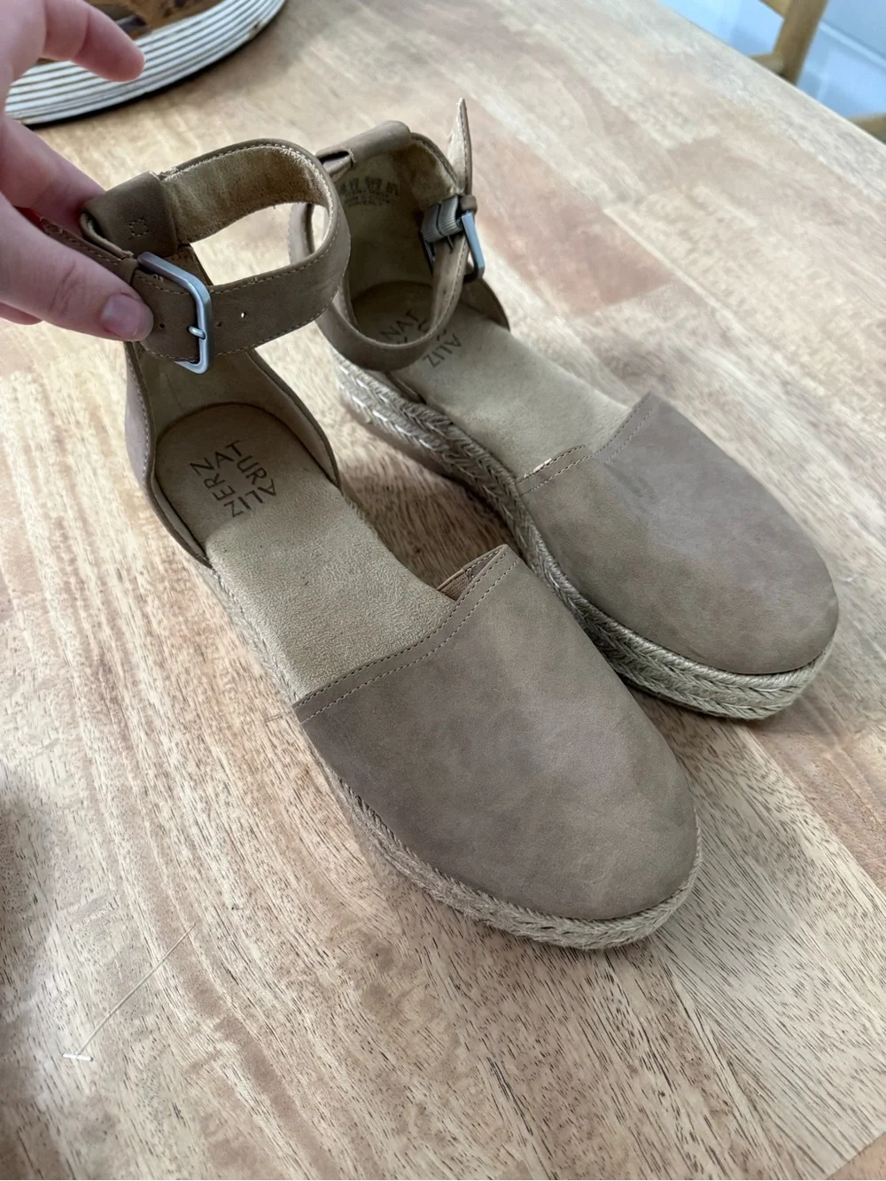 Naturalizer Taupe Ankle-Strap Espadrille Platform size 7.5